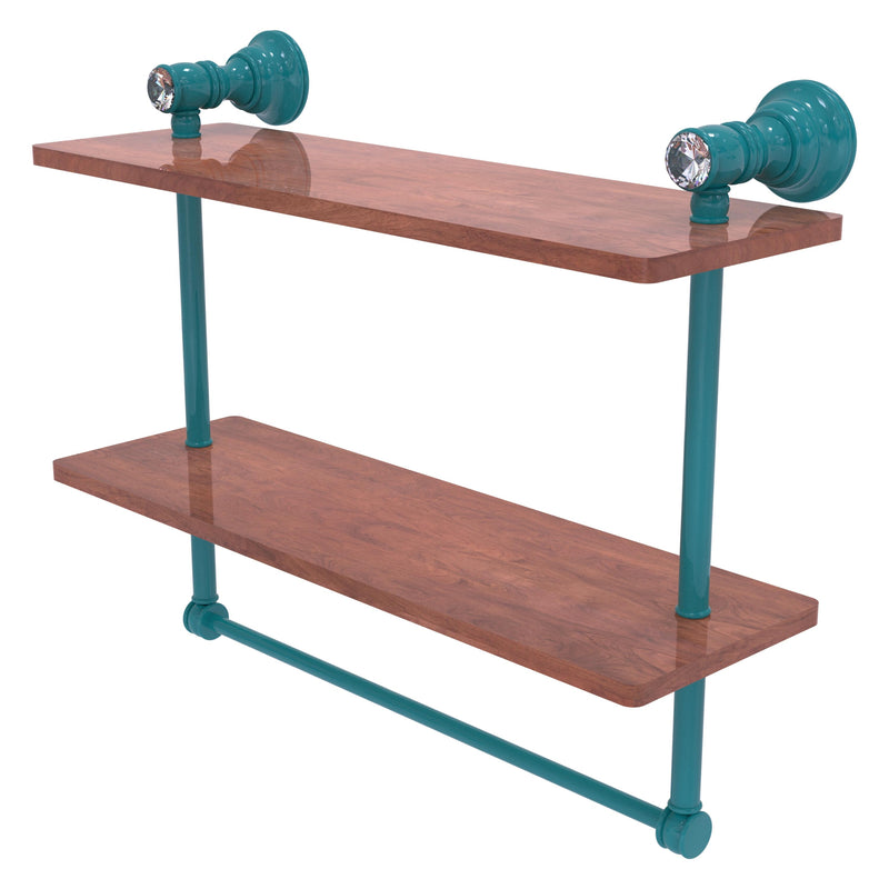 Carolina Crystal Collection Double Wood Shelf with Towel Bar