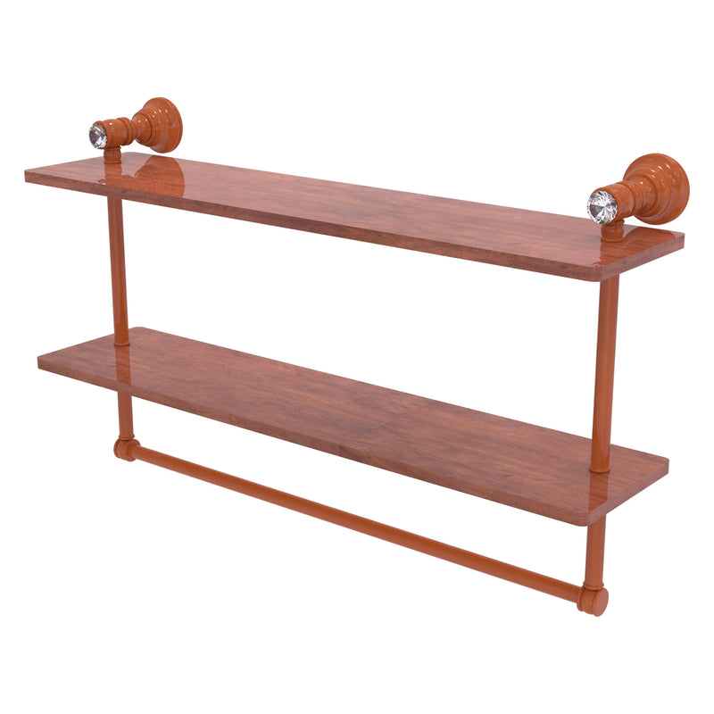 Carolina Crystal Collection Double Wood Shelf with Towel Bar