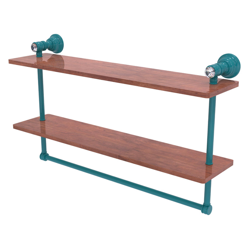 Carolina Crystal Collection Double Wood Shelf with Towel Bar