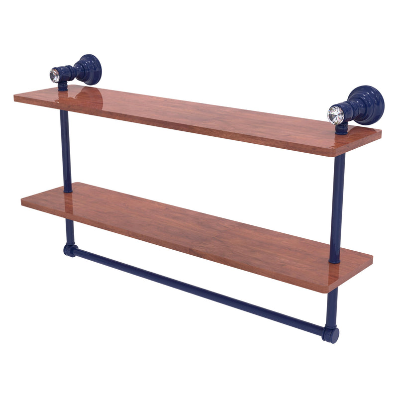 Carolina Crystal Collection Double Wood Shelf with Towel Bar