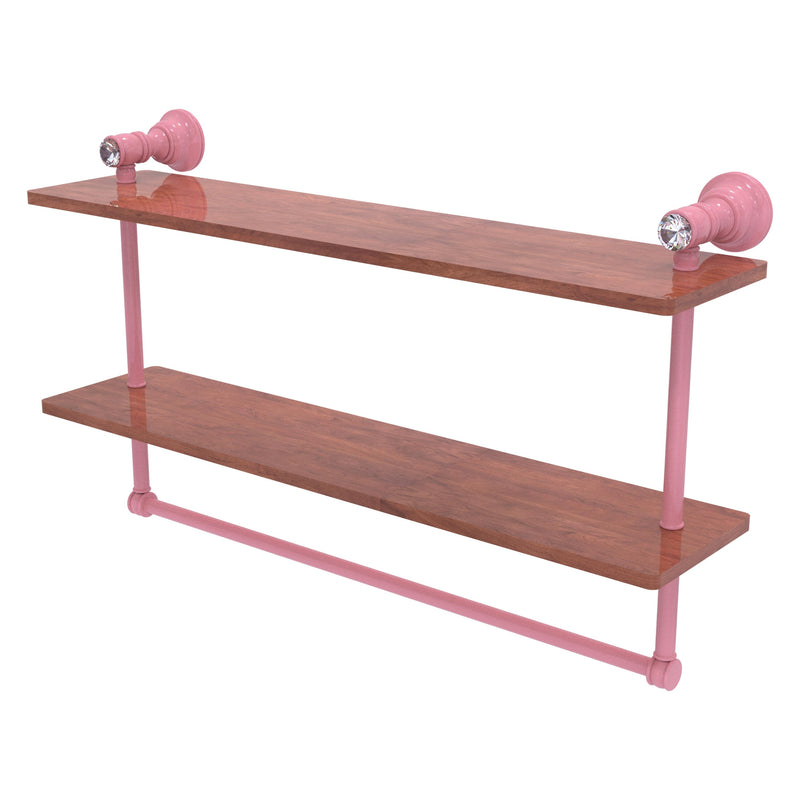 Carolina Crystal Collection Double Wood Shelf with Towel Bar