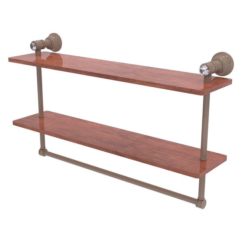 Carolina Crystal Collection Double Wood Shelf with Towel Bar