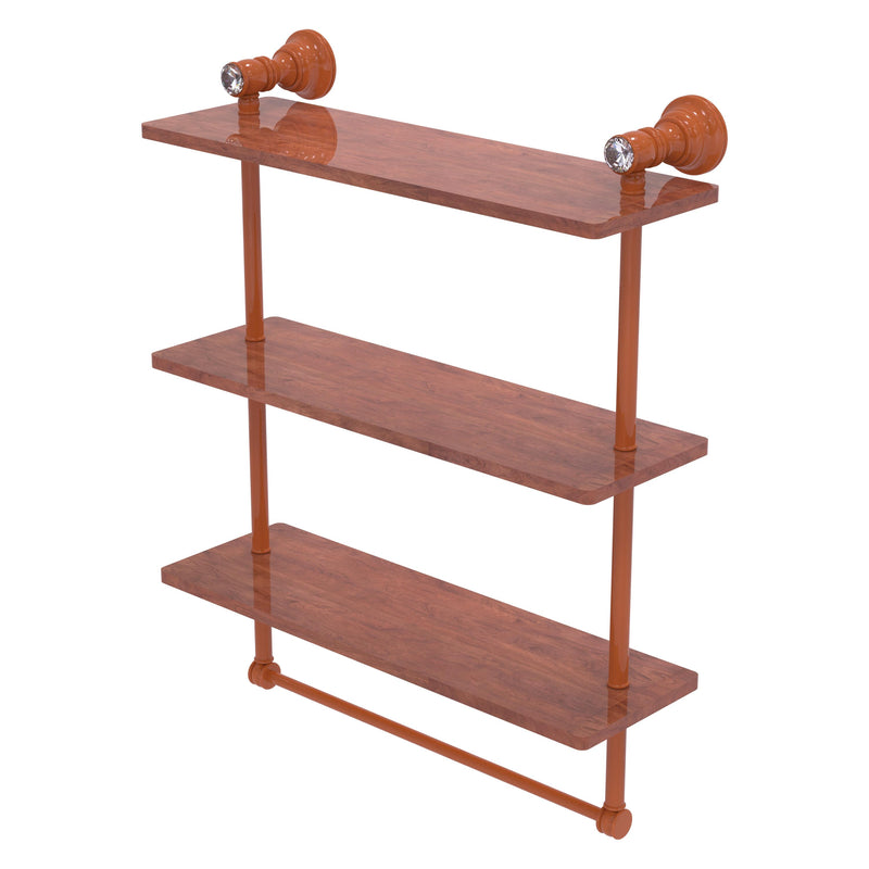 Carolina Crystal Collection Triple Wood Shelf with Towel Bar