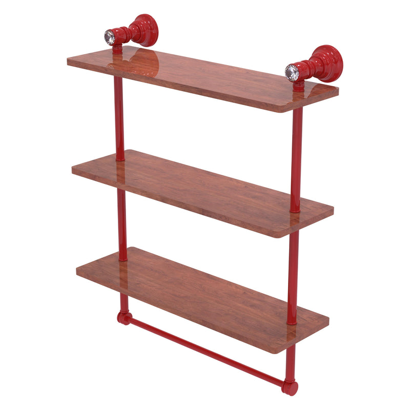 Carolina Crystal Collection Triple Wood Shelf with Towel Bar