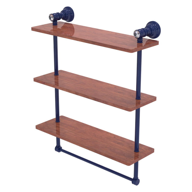 Carolina Crystal Collection Triple Wood Shelf with Towel Bar