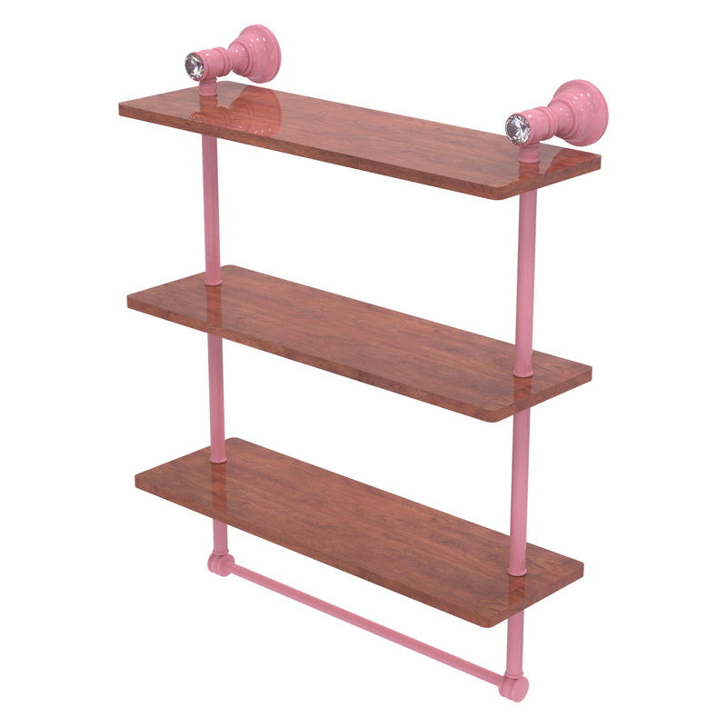 Carolina Crystal Collection Triple Wood Shelf with Towel Bar