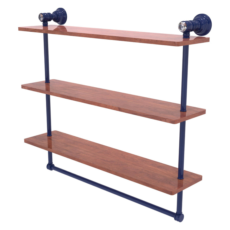 Carolina Crystal Collection Triple Wood Shelf with Towel Bar