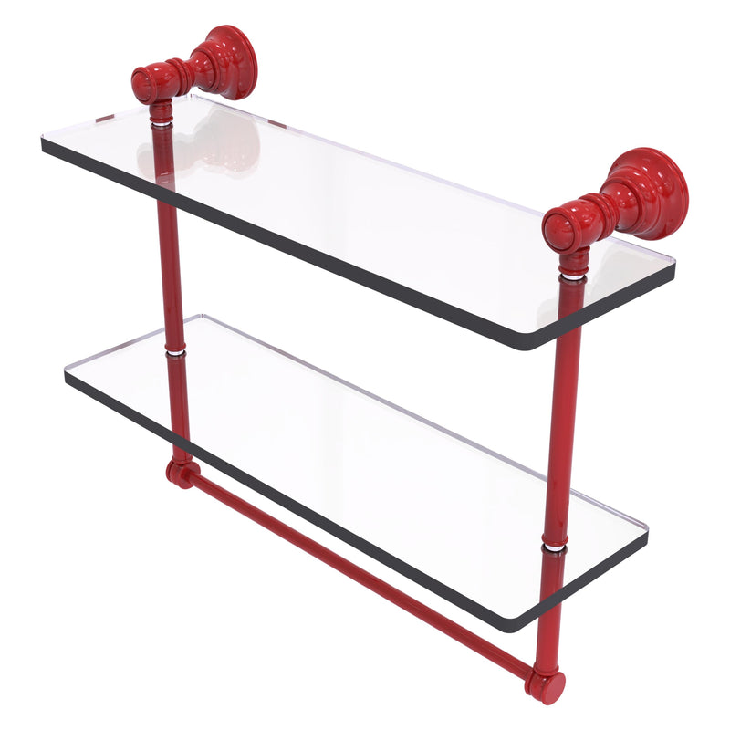 Carolina Collection Double Glass Shelf with Towel Bar