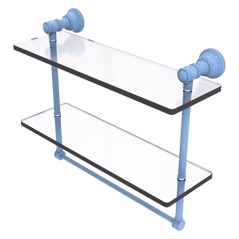 Carolina Collection Double Glass Shelf with Towel Bar