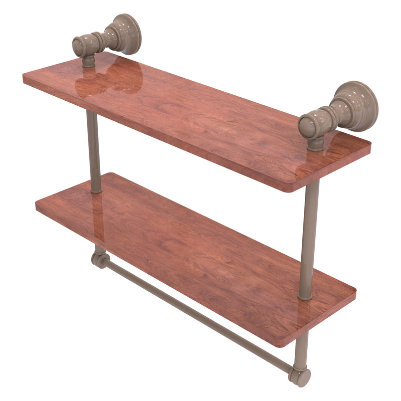 Carolina Collection Double Wood Shelf with Towel Bar