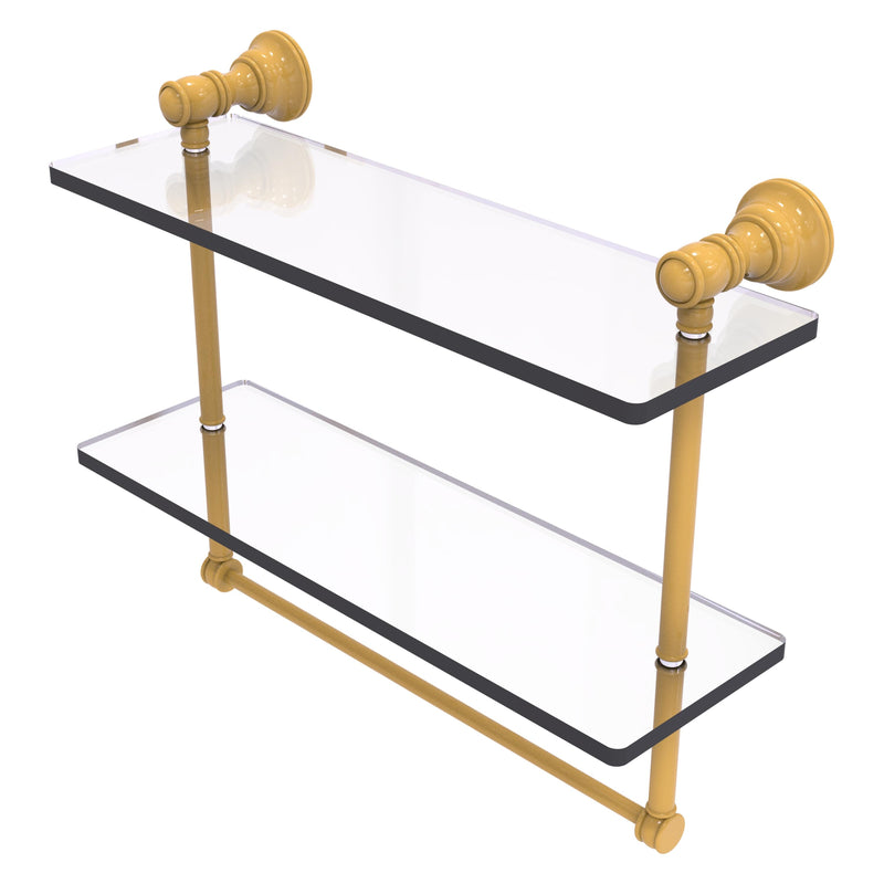 Carolina Collection Double Glass Shelf with Towel Bar