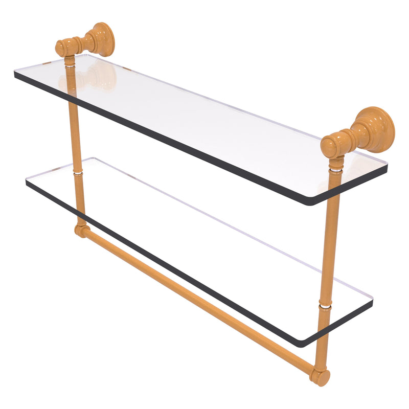 Carolina Collection Double Glass Shelf with Towel Bar