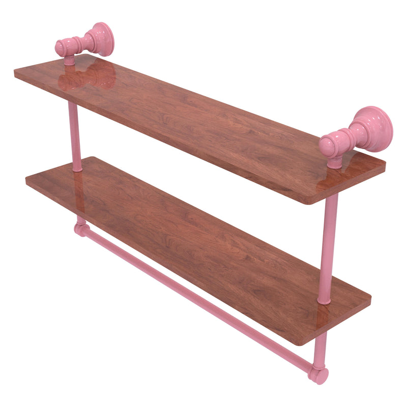 Carolina Collection Double Wood Shelf with Towel Bar