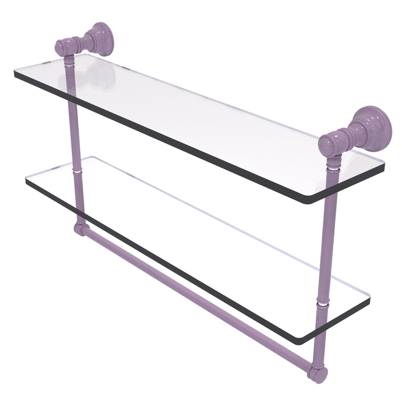 Carolina Collection Double Glass Shelf with Towel Bar