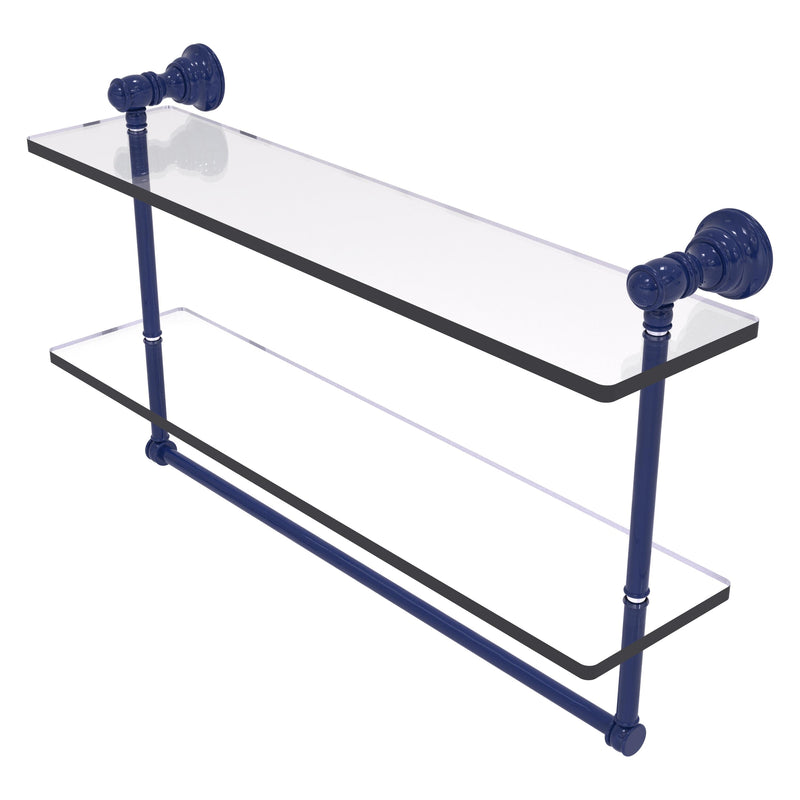 Carolina Collection Double Glass Shelf with Towel Bar