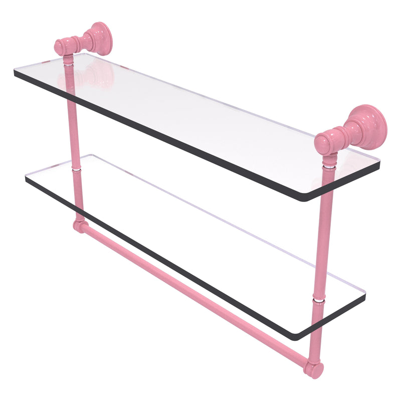 Carolina Collection Double Glass Shelf with Towel Bar