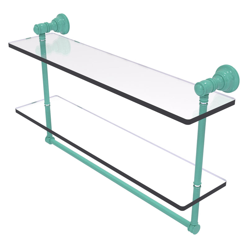 Carolina Collection Double Glass Shelf with Towel Bar