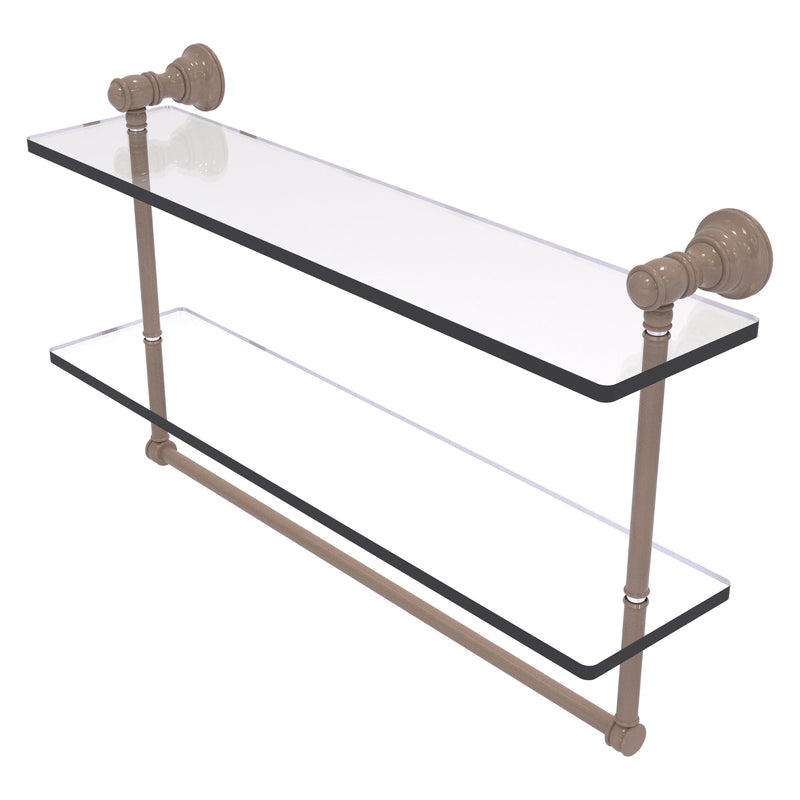 Carolina Collection Double Glass Shelf with Towel Bar