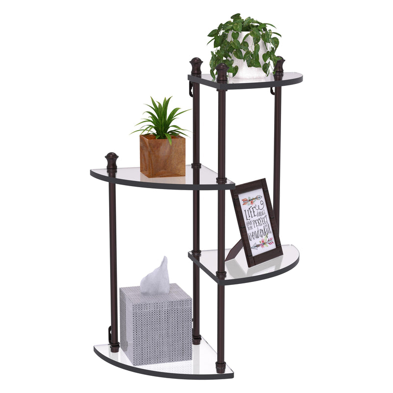 Carolina 4 Tier Glass Wall Shelf