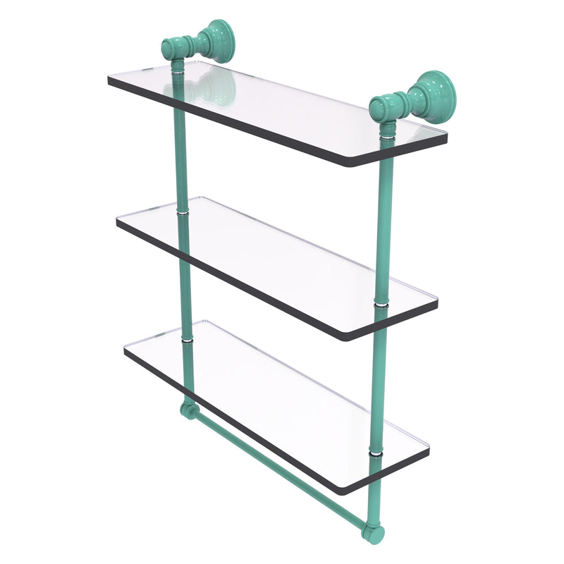 Carolina Collection Triple Glass Shelf with Towel Bar