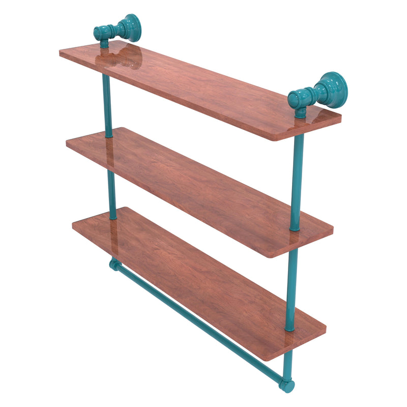 Carolina Collection Triple Wood Shelf with Towel Bar