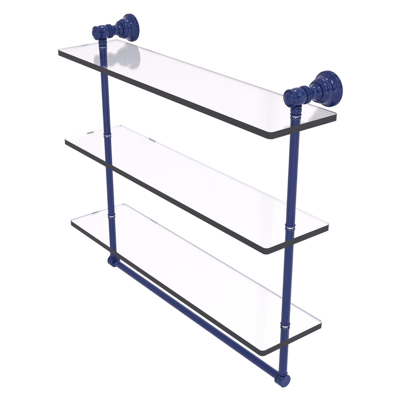 Carolina Collection Triple Glass Shelf with Towel Bar