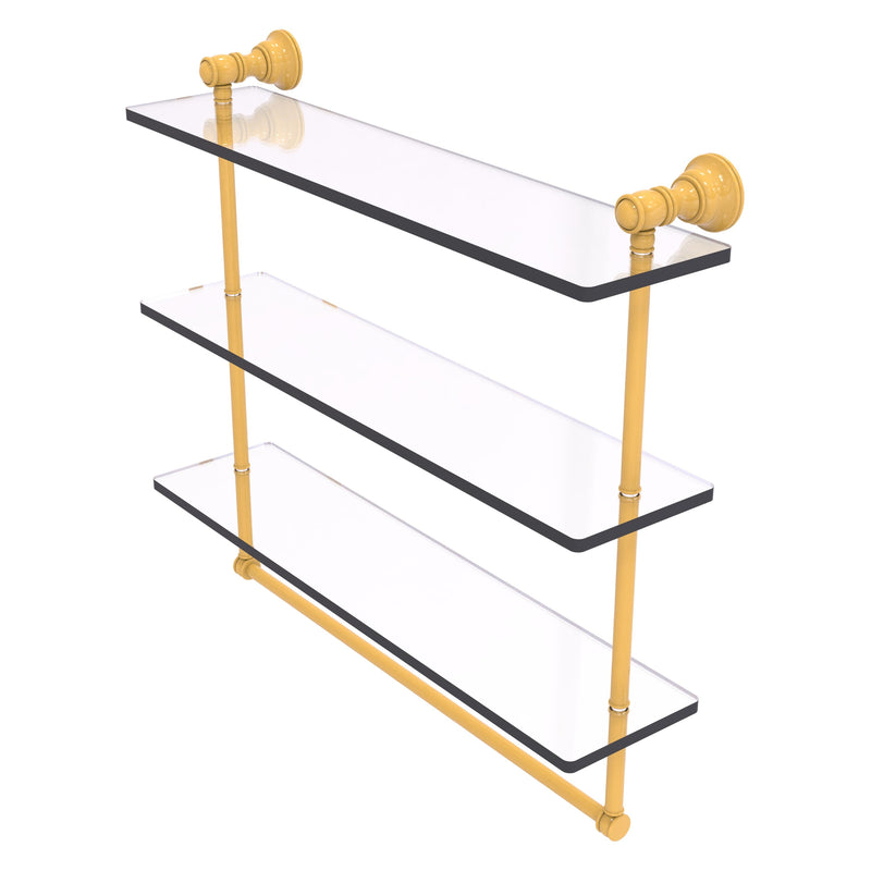 Carolina Collection Triple Glass Shelf with Towel Bar