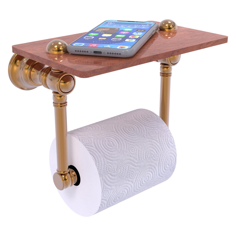 Carolina 2 Post Toilet Paper Holder with Wood Shelf