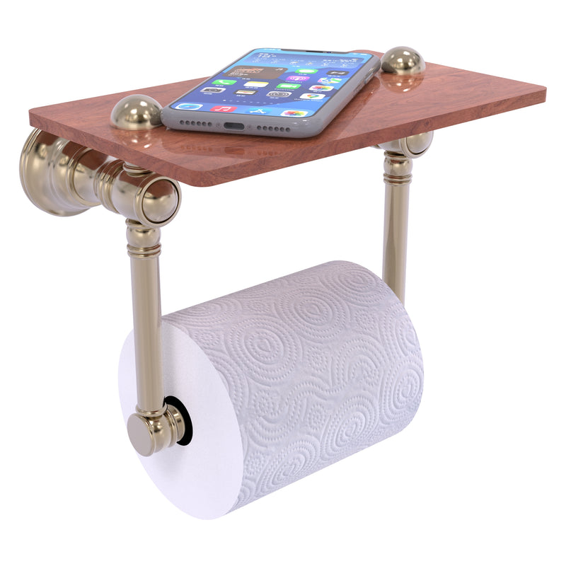 Carolina 2 Post Toilet Paper Holder with Wood Shelf