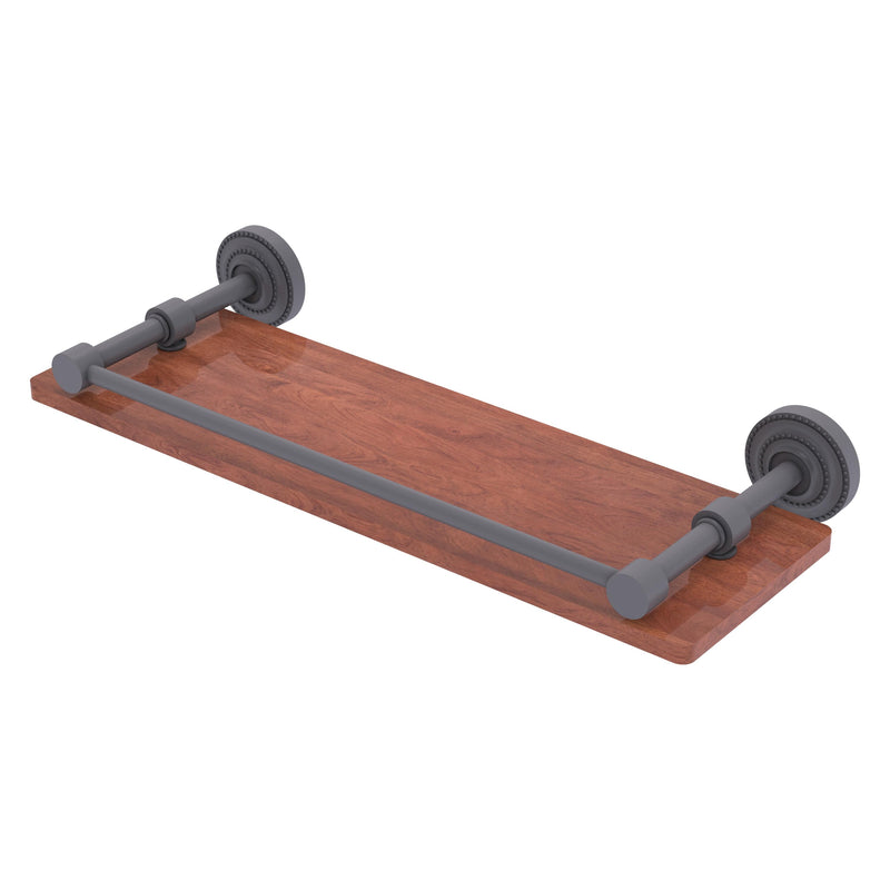 Dottingham Collection Solid IPE Ironwood Shelf with Gallery Rail