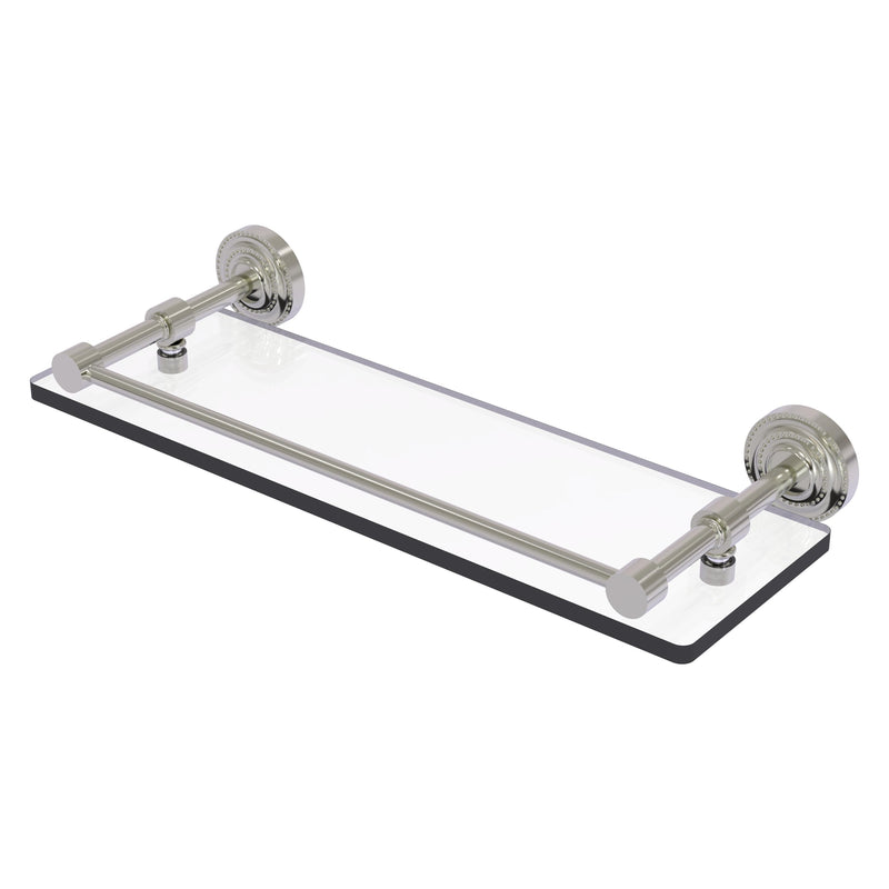 Dottingham Collection Single Glass Shelf with Gallery Rail