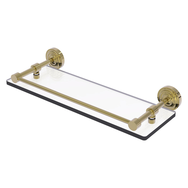 Dottingham Collection Single Glass Shelf with Gallery Rail