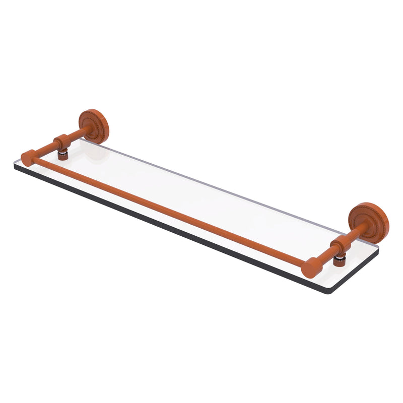 Dottingham Collection Single Glass Shelf with Gallery Rail