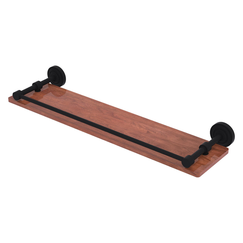 Dottingham Collection Solid IPE Ironwood Shelf with Gallery Rail