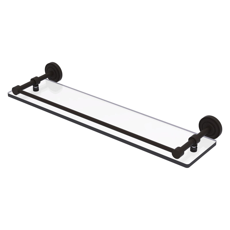 Dottingham Collection Single Glass Shelf with Gallery Rail