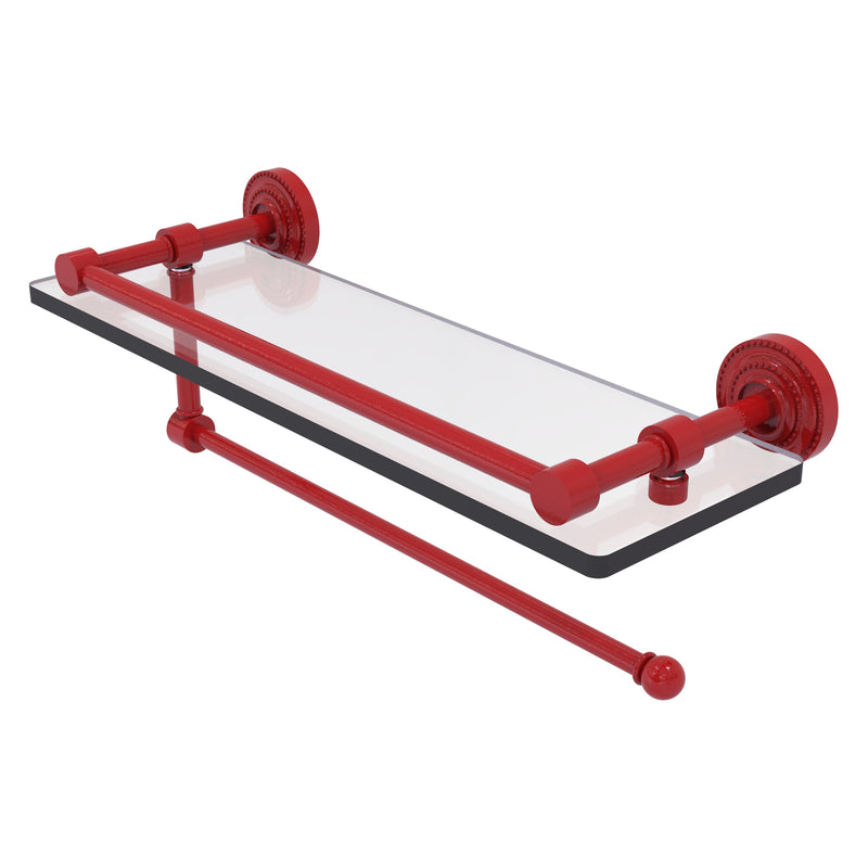 Dottingham Collection Paper Towel Holder with Gallery Rail Glass Shelf