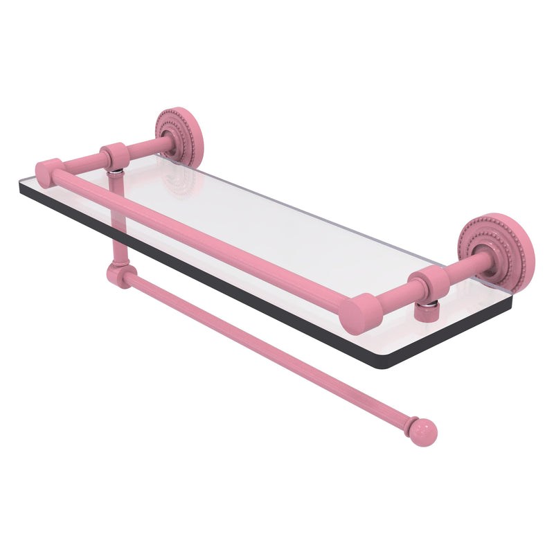 Dottingham Collection Paper Towel Holder with Gallery Rail Glass Shelf