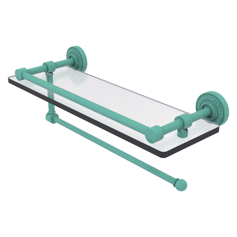 Dottingham Collection Paper Towel Holder with Gallery Rail Glass Shelf