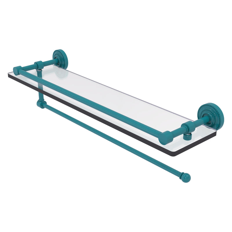 Dottingham Collection Paper Towel Holder with Gallery Rail Glass Shelf