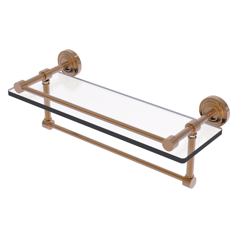 Dottingham Collection Gallery Rail Glass Shelf with Towel Bar