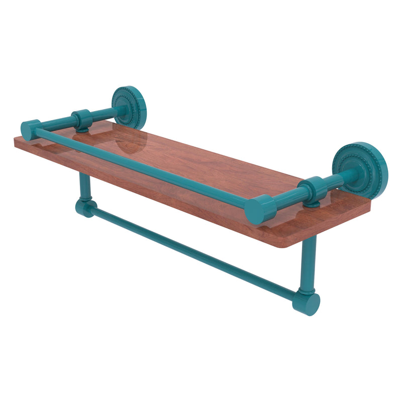 Dottingham Collection IPE Ironwood Shelf with Gallery Rail and Towel Bar