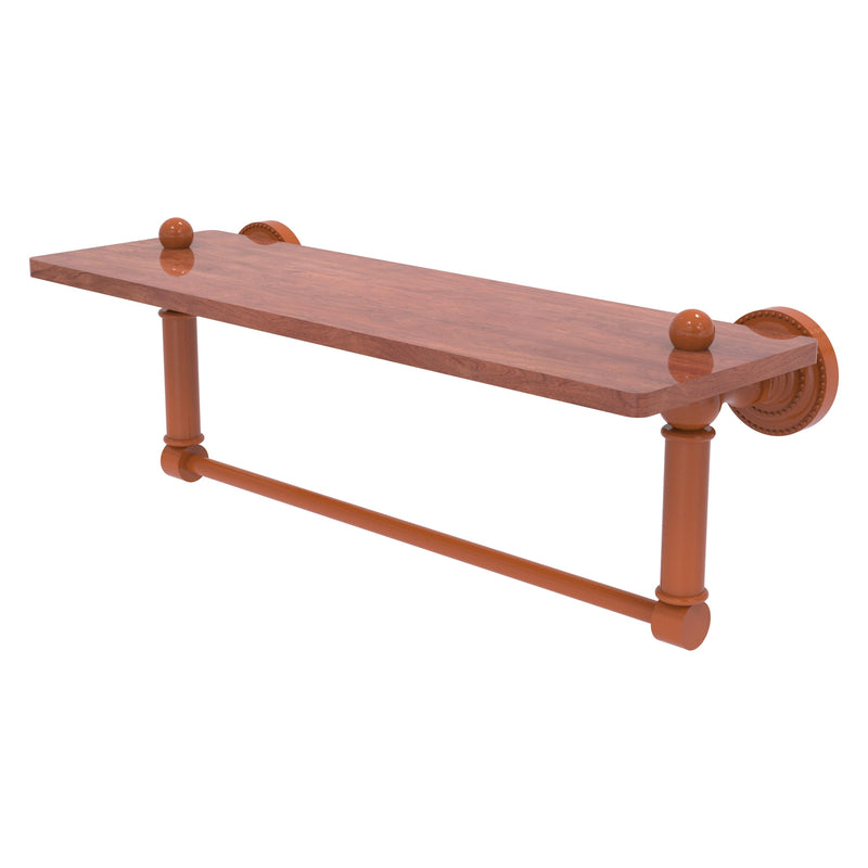 Dottingham Collection Solid IPE Ironwood Shelf with Integrated Towel Bar