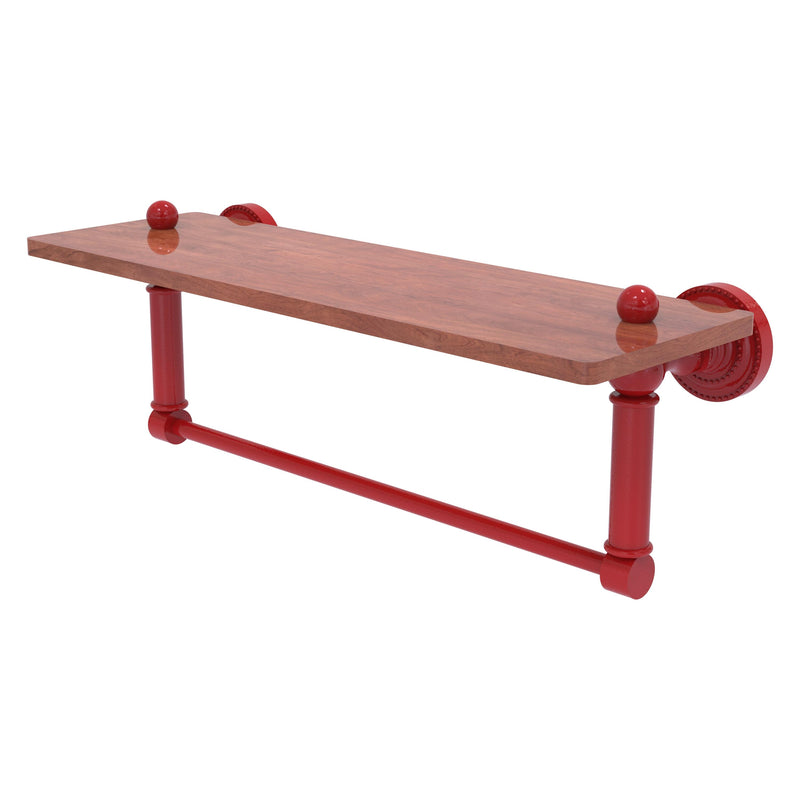 Dottingham Collection Solid IPE Ironwood Shelf with Integrated Towel Bar