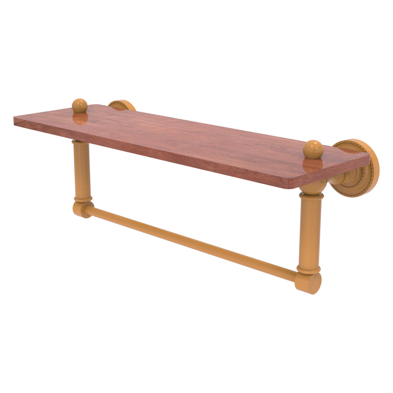 Dottingham Collection Solid IPE Ironwood Shelf with Integrated Towel Bar