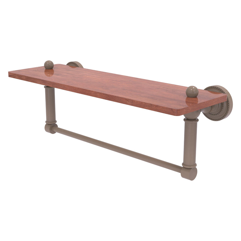 Dottingham Collection Solid IPE Ironwood Shelf with Integrated Towel Bar