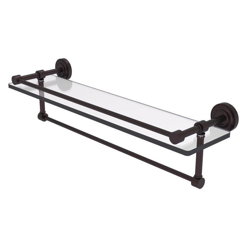 Dottingham Collection Gallery Rail Glass Shelf with Towel Bar