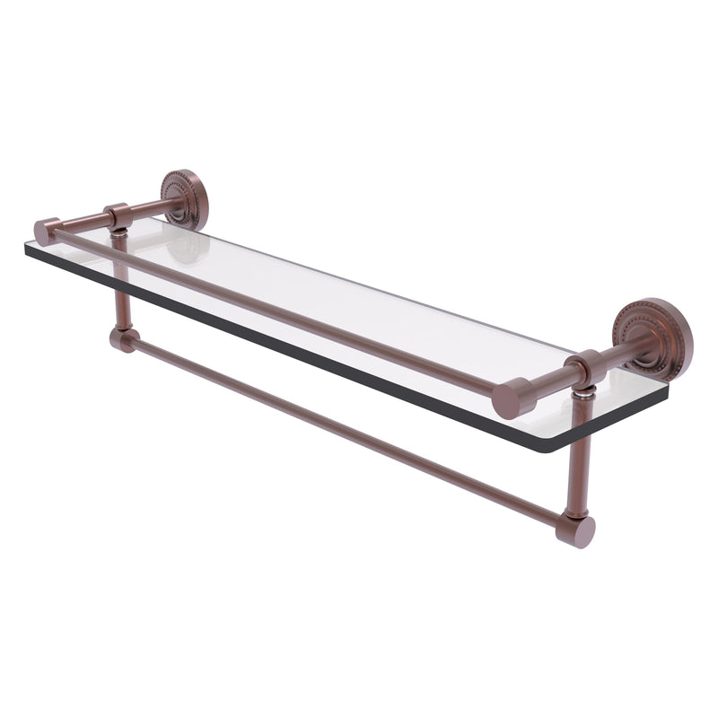 Dottingham Collection Gallery Rail Glass Shelf with Towel Bar