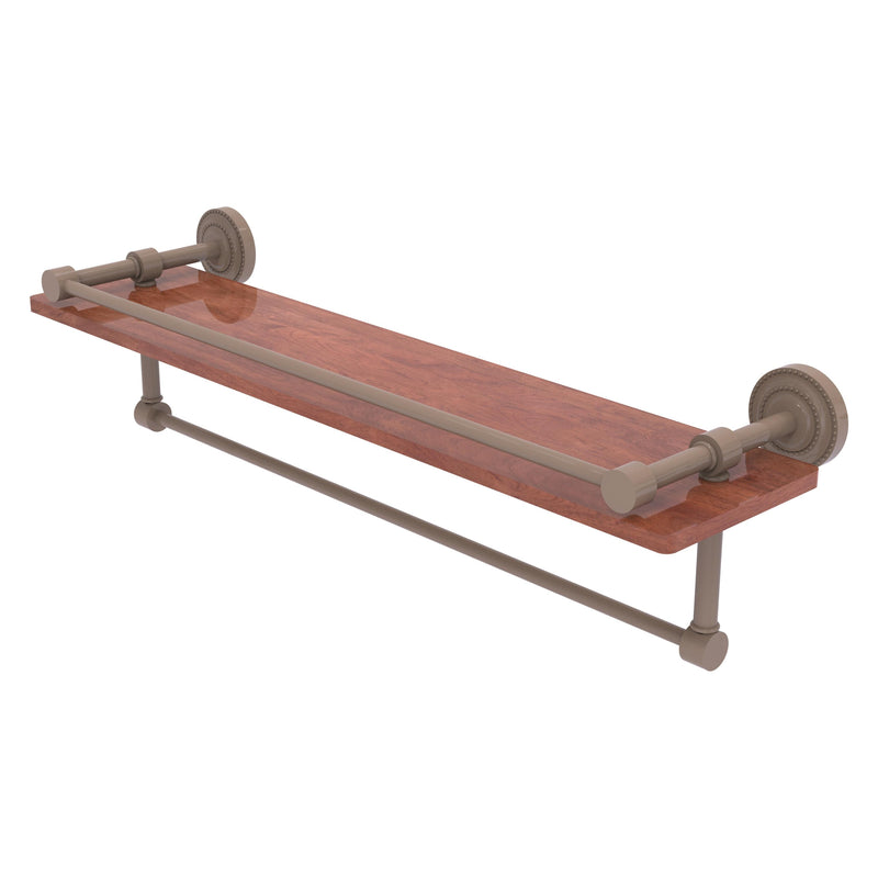 Dottingham Collection IPE Ironwood Shelf with Gallery Rail and Towel Bar