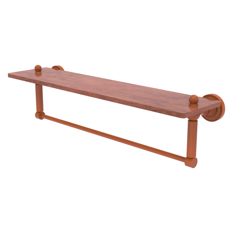 Dottingham Collection Solid IPE Ironwood Shelf with Integrated Towel Bar