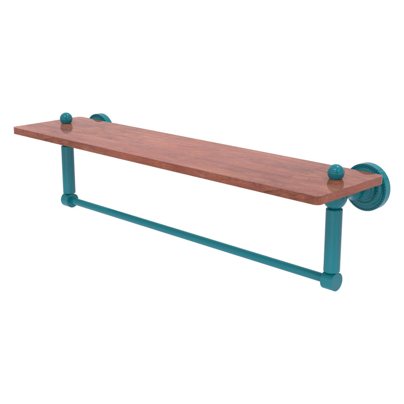 Dottingham Collection Solid IPE Ironwood Shelf with Integrated Towel Bar